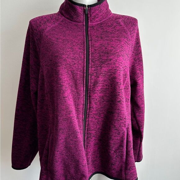 Fleece Lined Zip-up Athletic Top, Size 3X, Exertek Women - Picture 2 of 8